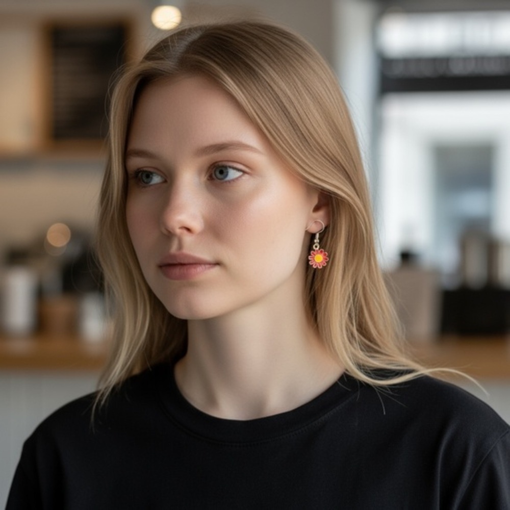 Flower Earrings - Picture 2 of 5